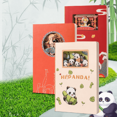 Buku Nota Jurnal Bertitik A5 Gaya Cina Berongga Kertas 3D