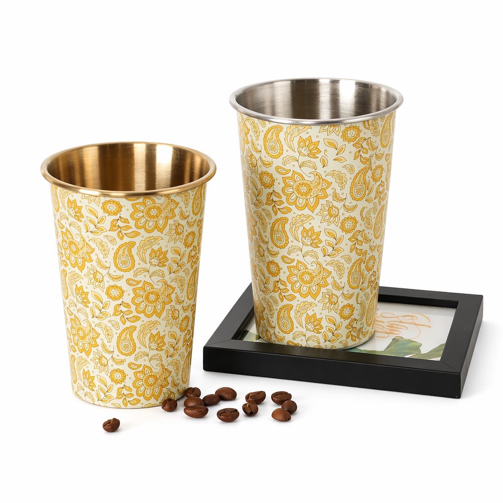Cawan Tumbler Keluli Tahan Karat Boho Paisley