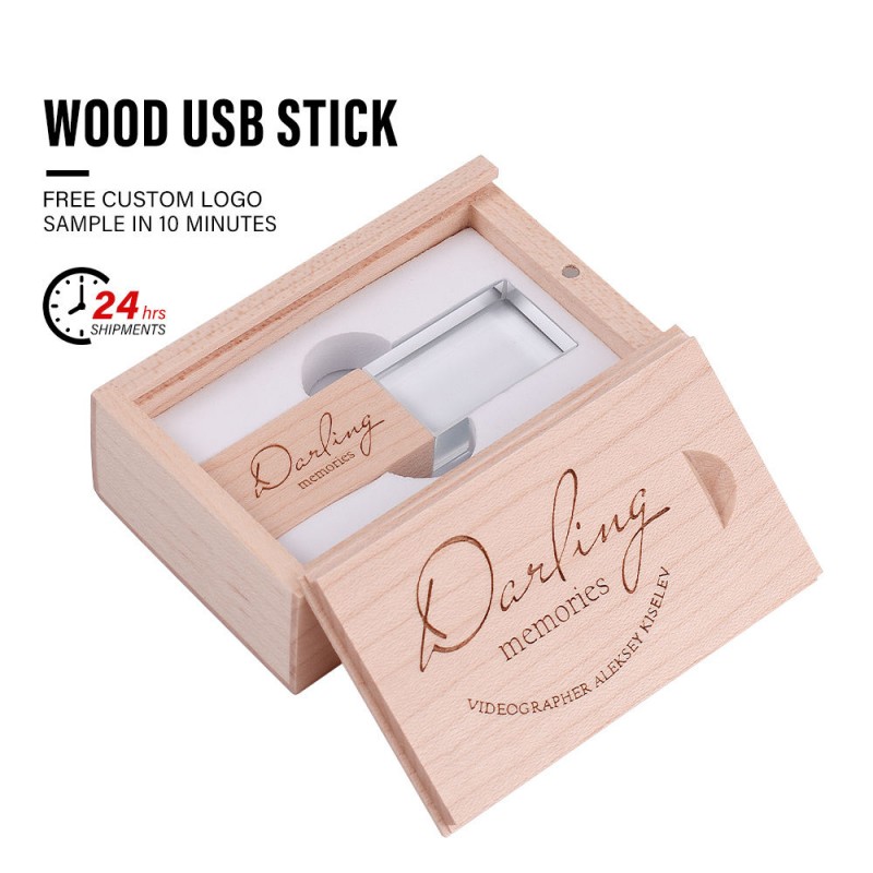 Pemacu Denyar USB Kayu Kristal Tersuai