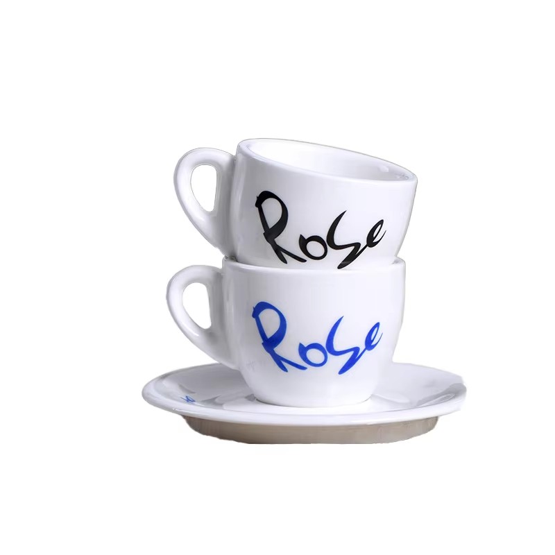 Piring Cawan Espresso Porcelain Bercetak Untuk Hadiah Kafe