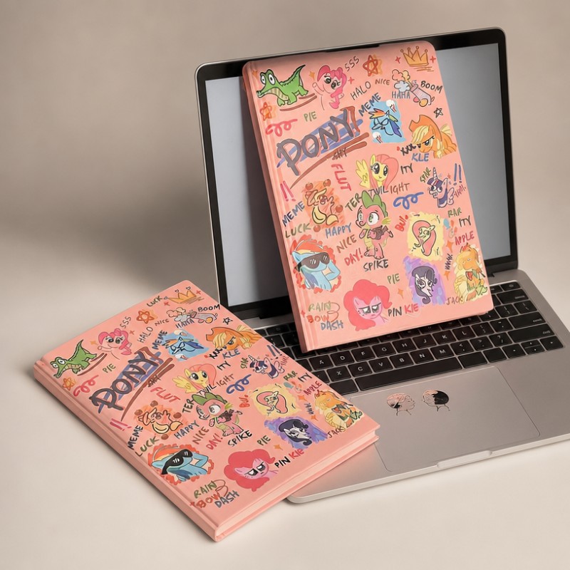 Comel Kartun Graffiti Kulit Keras Buku Nota Jurnal A5