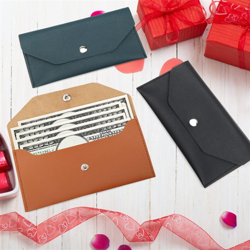 Pemegang Kad Dompet Tunai Kulit PU Gaya Sampul