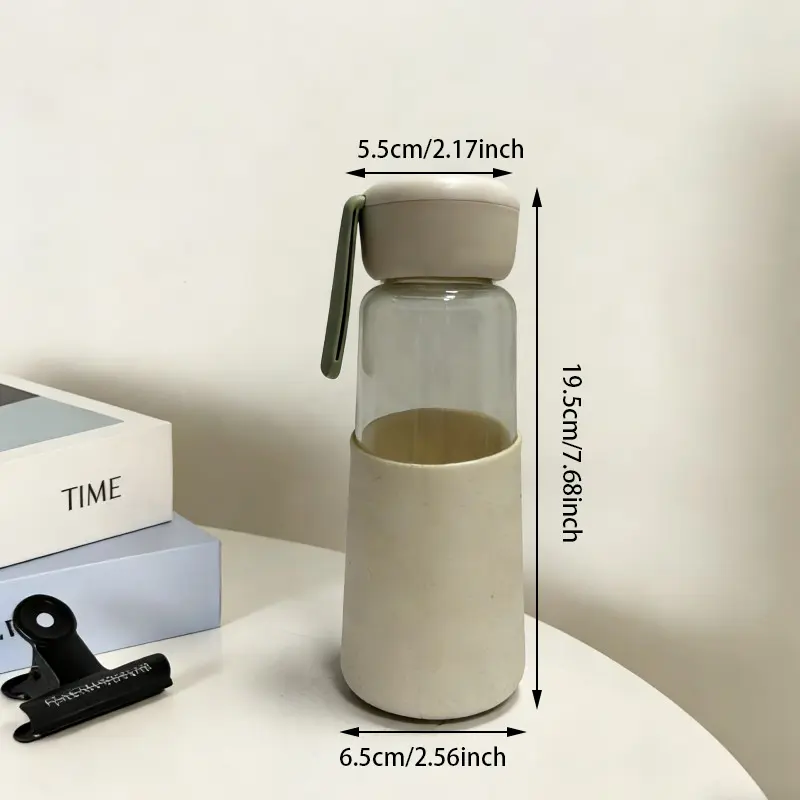 Portable Glass Water Bottle With Detachable Sleeve