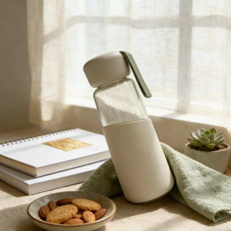 Portable Glass Water Bottle With Detachable Sleeve