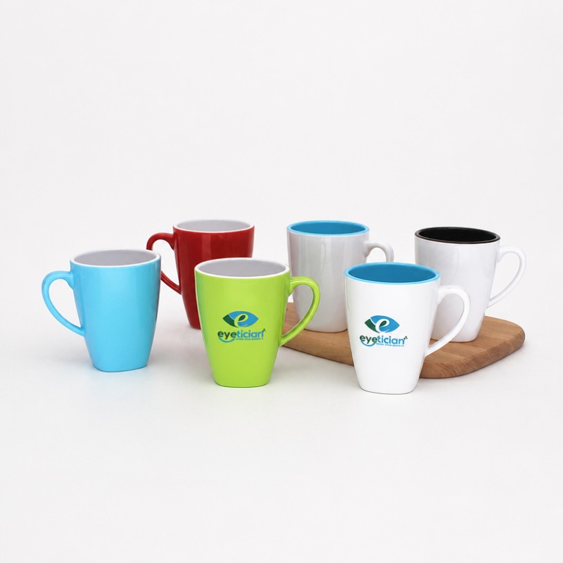 Mug Kopi Seramik Logo Tersuai Dua Nada