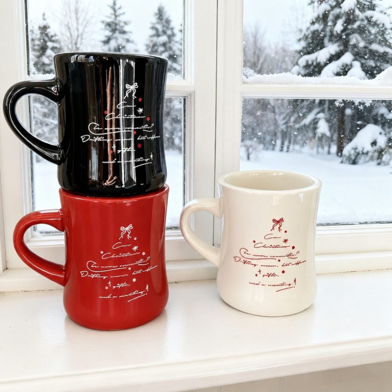 Mug Kopi Seramik Logo Tersuai Berbentuk Pinggang